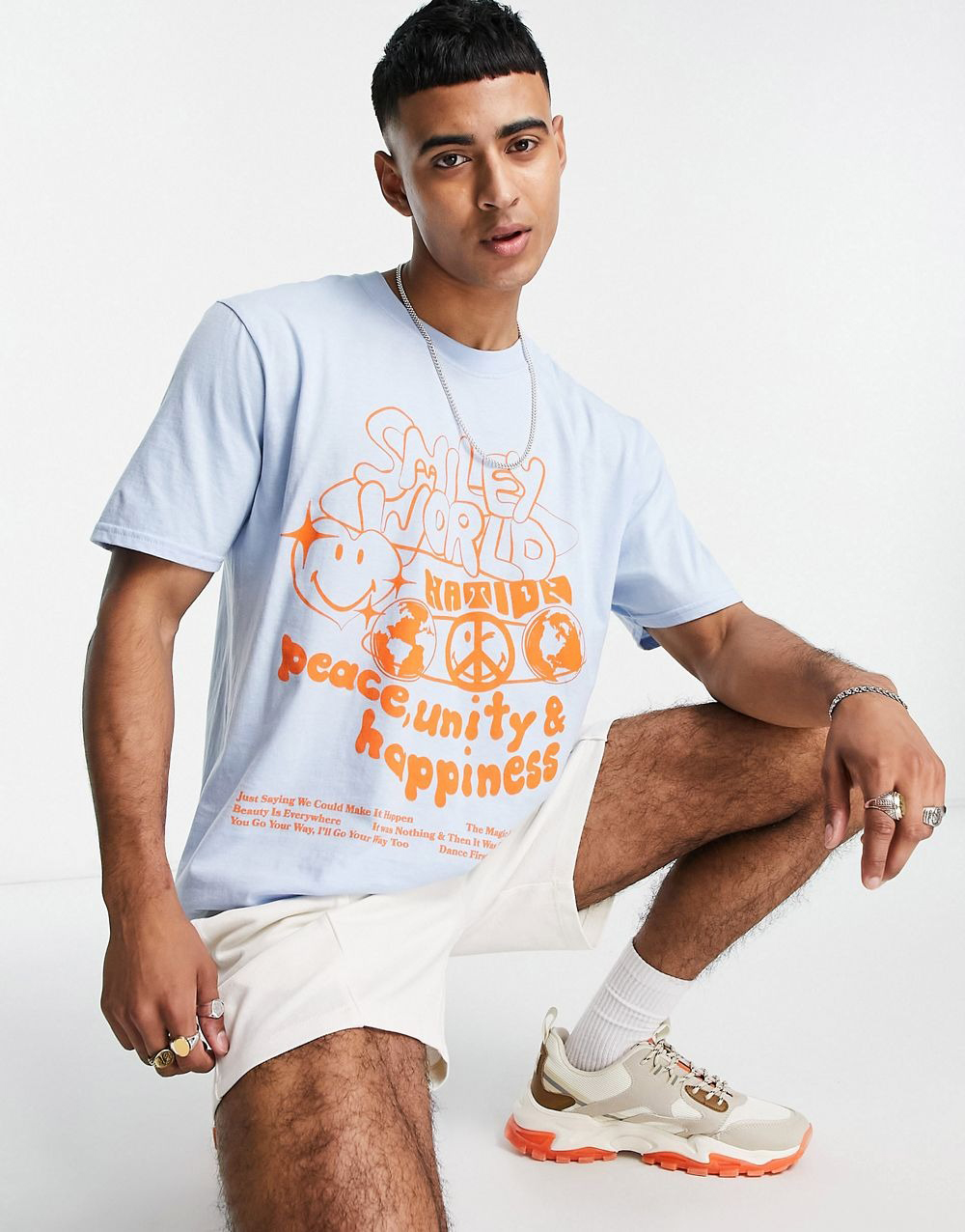 Smiley T-shirt In Light Blue – Image 2