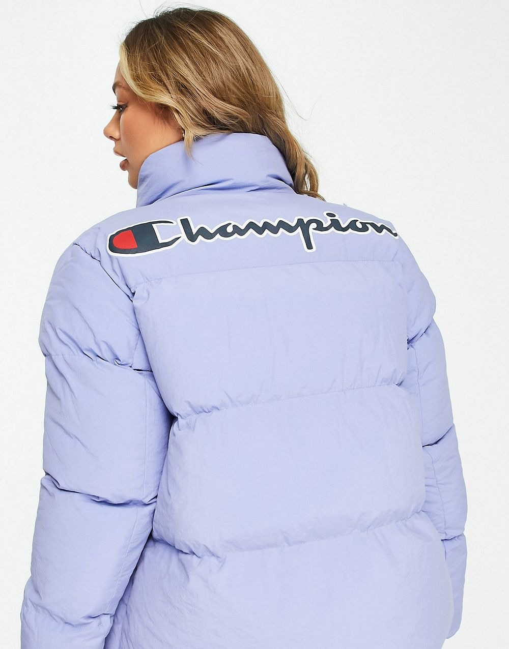 Small Logo Puffer Jacket In Blue – Image 4